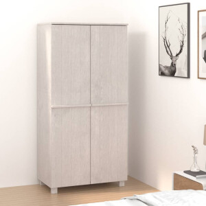 vidaXL Kledingkast HAMAR 89x50x180 cm massief grenenhout wit