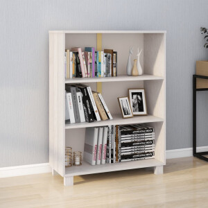 vidaXL Boekenkast HAMAR 85x35x112 cm massief grenenhout wit