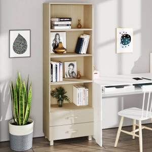 vidaXL Hoge kast HAMAR 60x35x180 cm massief grenenhout honingbruin