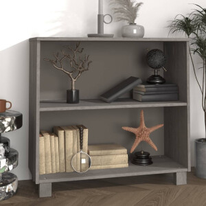 vidaXL Dressoir HAMAR 85x35x80 cm massief grenenhout lichtgrijs