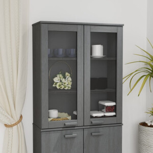 vidaXL Opzetkast HAMAR 85x35x100 cm massief grenenhout donkergrijs