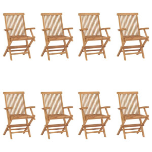 vidaXL Tuinstoelen 8 st inklapbaar massief teakhout