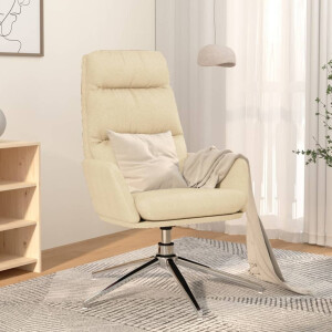 vidaXL Relaxstoel stof crèmekleurig