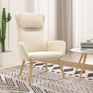 vidaXL Relaxstoel fluweel crèmewit