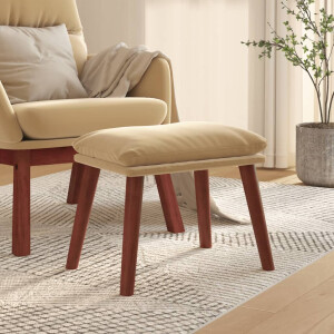 vidaXL Voetenbank 45x29,5x35 cm fluweel crèmewit
