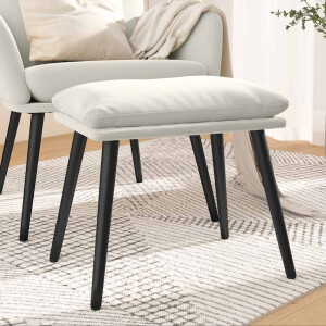 vidaXL Voetenbank 45x29,5x35 cm fluweel crèmewit