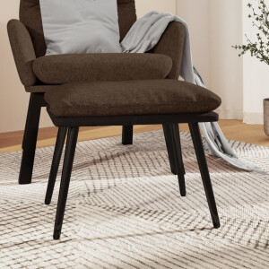 vidaXL Voetenbank 45x29,5x35 cm stof en kunstleer bruin