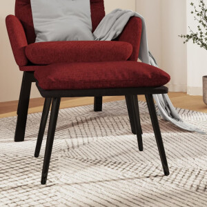 vidaXL Voetenbank 45x29,5x35 cm stof en kunstleer wijnrood