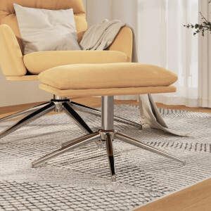vidaXL Voetenbank 60x60x35 cm microvezelstof crèmekleurig