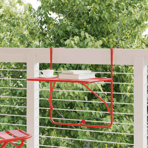 vidaXL Balkontafel 60x40 cm staal rood