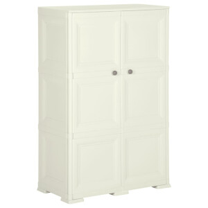 vidaXL Opbergkast hout-look 79x43x125 cm kunststof vanille-ijskleurig
