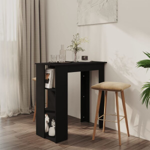 vidaXL Bartafel met schap 102x50x103,5 cm bewerkt hout zwart
