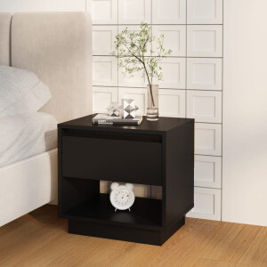vidaXL Nachtkastje 45x34x44 cm bewerkt hout zwart