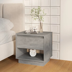 vidaXL Nachtkastje 45x34x44 cm bewerkt hout betongrijs