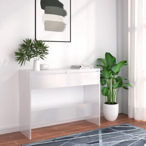 vidaXL Wandtafel 100x35x76,5 bewerkt hout wit