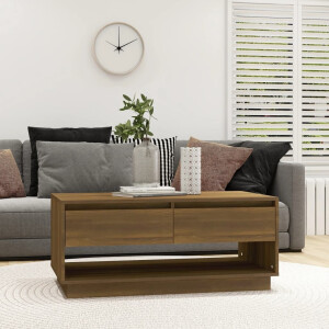 vidaXL Salontafel 102,5x55x44 cm bewerkt hout bruin eikenkleurig