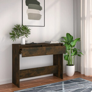 vidaXL Wandtafel 100x35x76,5 cm bewerkt hout gerookt eikenkleurig