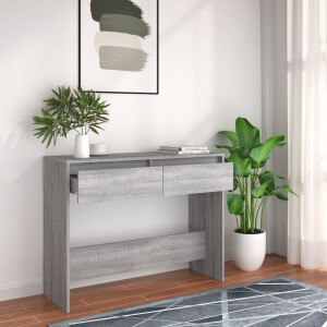 vidaXL Wandtafel 100x35x76,5 cm bewerkt hout grijs sonoma eikenkleurig