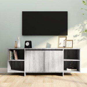 vidaXL Tv-meubel 130x35x50 cm bewerkt hout grijs sonoma eikenkleurig