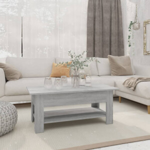 vidaXL Salontafel 102x55x42 cm bewerkt hout grijs sonoma eikenkleurig