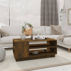 vidaXL Salontafel 102x55x43 cm bewerkt hout gerookt eikenkleurig