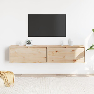 vidaXL Wandkasten 2 st 80x30x35 cm massief grenenhout