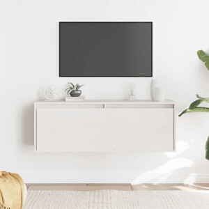 vidaXL Wandkast 100x30x35 cm massief grenenhout wit