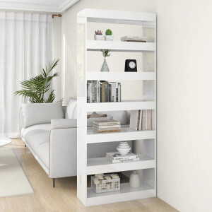vidaXL Boekenkast/kamerscherm 80x30x198 cm bewerkt hout hoogglans wit