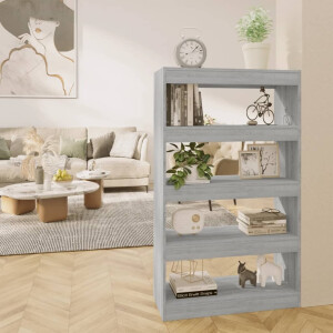 vidaXL Boekenkast/kamerscherm 80x30x135 cm bewerkt hout grijs sonoma