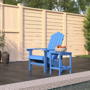 vidaXL Tuinstoel Adirondack met tafel HDPE aquablauw