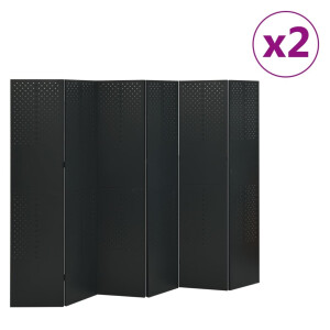 vidaXL Kamerschermen 2 st met 6 panelen 240x180 cm staal zwart