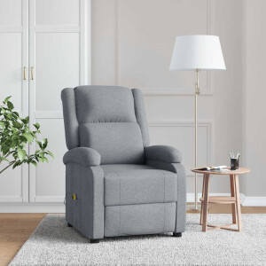 vidaXL Massagestoel stof lichtgrijs