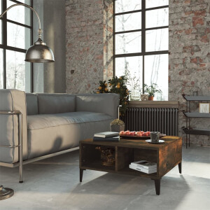 vidaXL Salontafel 60x60x30 cm bewerkt hout gerookt eikenkleurig