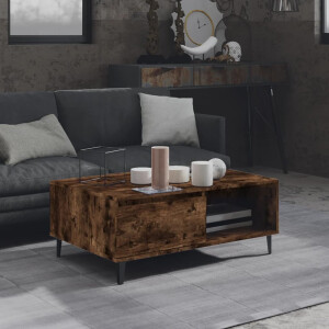 vidaXL Salontafel 90x60x35 cm bewerkt hout gerookt eikenkleurig