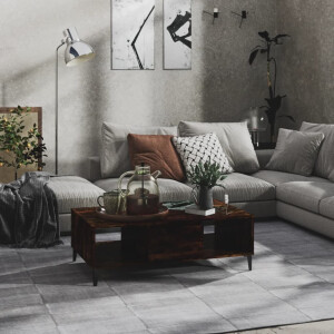 vidaXL Salontafel 103,5x60x35 cm bewerkt hout gerookt eikenkleurig