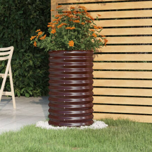vidaXL Plantenbak 40x40x68 cm gepoedercoat staal bruin