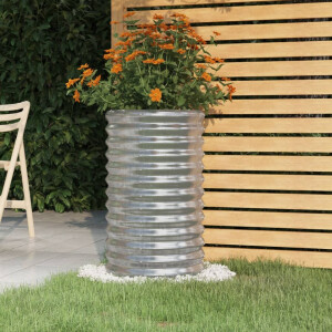 vidaXL Plantenbak 40x40x68 cm gegalvaniseerd staal zilverkleurig