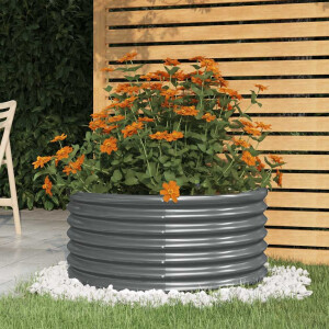 vidaXL Plantenbak 80x80x36 cm gegalvaniseerd staal antracietkleurig