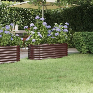 vidaXL Plantenbak 114x40x36 cm gegalvaniseerd staal bruin