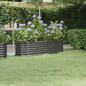 vidaXL Plantenbak 152x40x36 cm gegalvaniseerd staal antracietkleurig