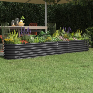 vidaXL Plantenbak 260x40x36 cm gegalvaniseerd staal antracietkleurig