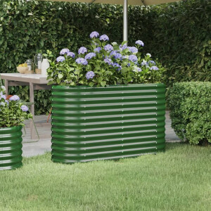 vidaXL Plantenbak 114x40x68 cm gegalvaniseerd staal groen