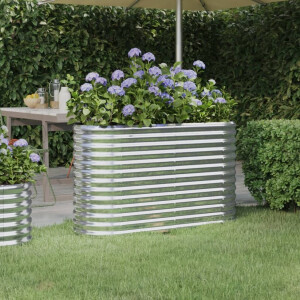 vidaXL Plantenbak 114x40x68 cm gegalvaniseerd staal zilverkleurig