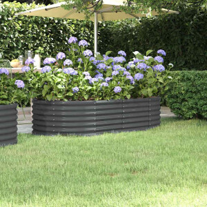 vidaXL Plantenbak 152x80x36 cm gegalvaniseerd staal antracietkleurig