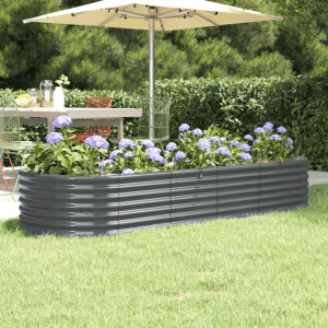 vidaXL Plantenbak 224x80x36 cm gegalvaniseerd staal antracietkleurig
