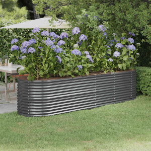 vidaXL Plantenbak 296x80x68 cm gegalvaniseerd staal antracietkleurig