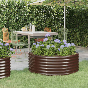 vidaXL Plantenbak 100x100x36 cm gegalvaniseerd staal bruin