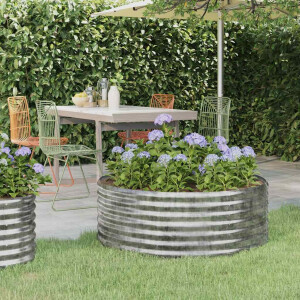vidaXL Plantenbak 100x100x36 cm gegalvaniseerd staal zilverkleurig