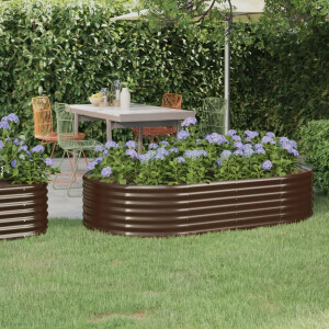 vidaXL Plantenbak 175x100x36 cm gegalvaniseerd staal bruin