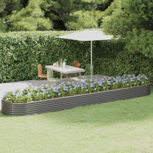 vidaXL Plantenbak 507x100x36 cm gegalvaniseerd staal grijs